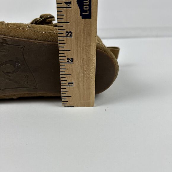 OluKai Womens Sz 7 Ola Hou Shearling Tan Suede Ankle Boot Slipper Slip On Warm - Picture 12 of 14